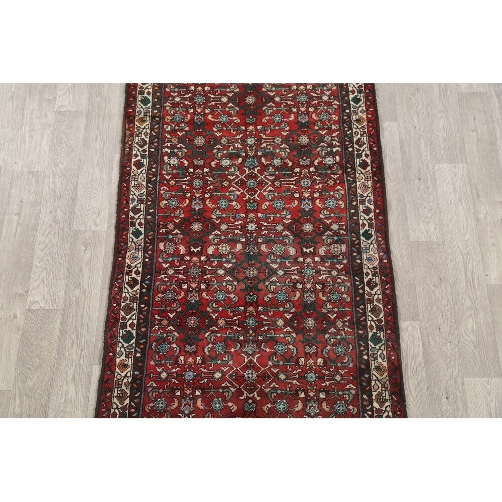 Hamadan Traditional Persian Handmade Wool Rug Tribal Carpet - 10'10" x 3'10" Runner