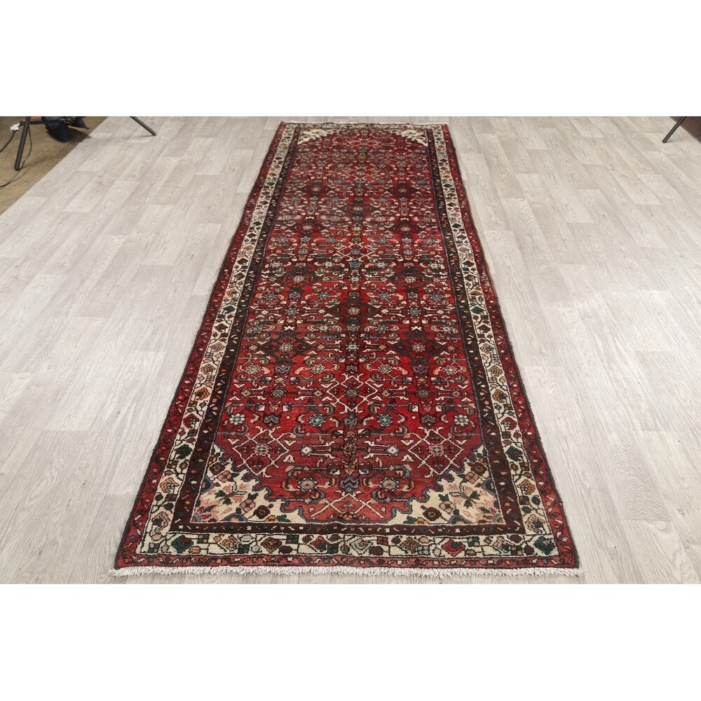Hamadan Traditional Persian Handmade Wool Rug Tribal Carpet - 10'10" x 3'10" Runner