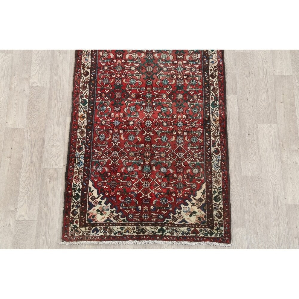 Hamadan Traditional Persian Handmade Wool Rug Tribal Carpet - 10'10" x 3'10" Runner