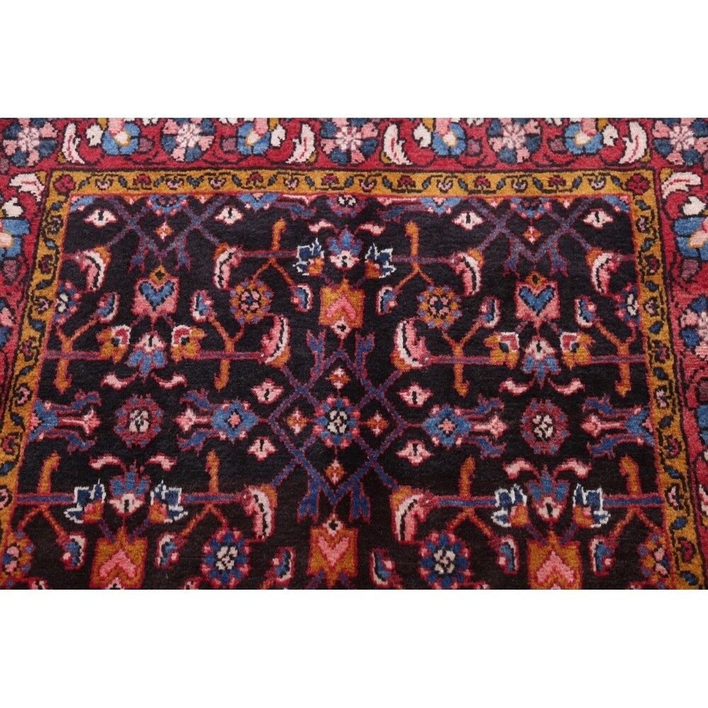 Hamedan All-Over Geometric Handmade Wool Persian Oriental Rug - 16'2" x 3'7" Runner