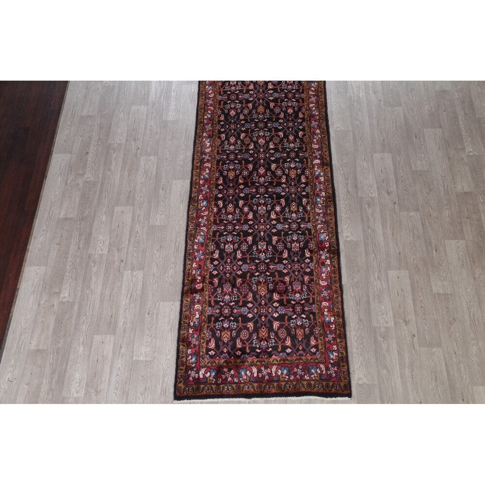 Hamedan All-Over Geometric Handmade Wool Persian Oriental Rug - 16'2" x 3'7" Runner