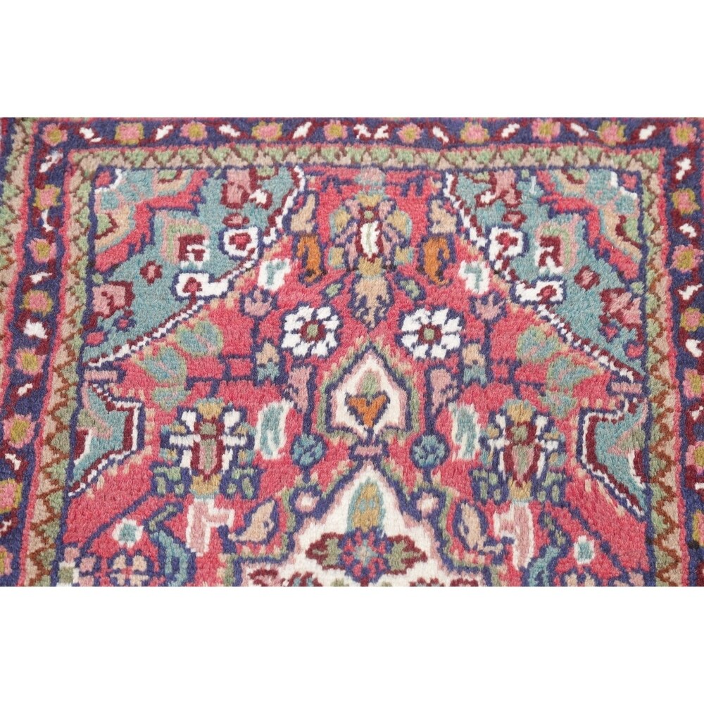 Hamedan Geometric Hand-Knotted Wool Persian Oriental Area Rug - 2'7" x 1'7"