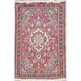 Hamedan Geometric Hand-Knotted Wool Persian Oriental Area Rug - 2'7" x 1'7"