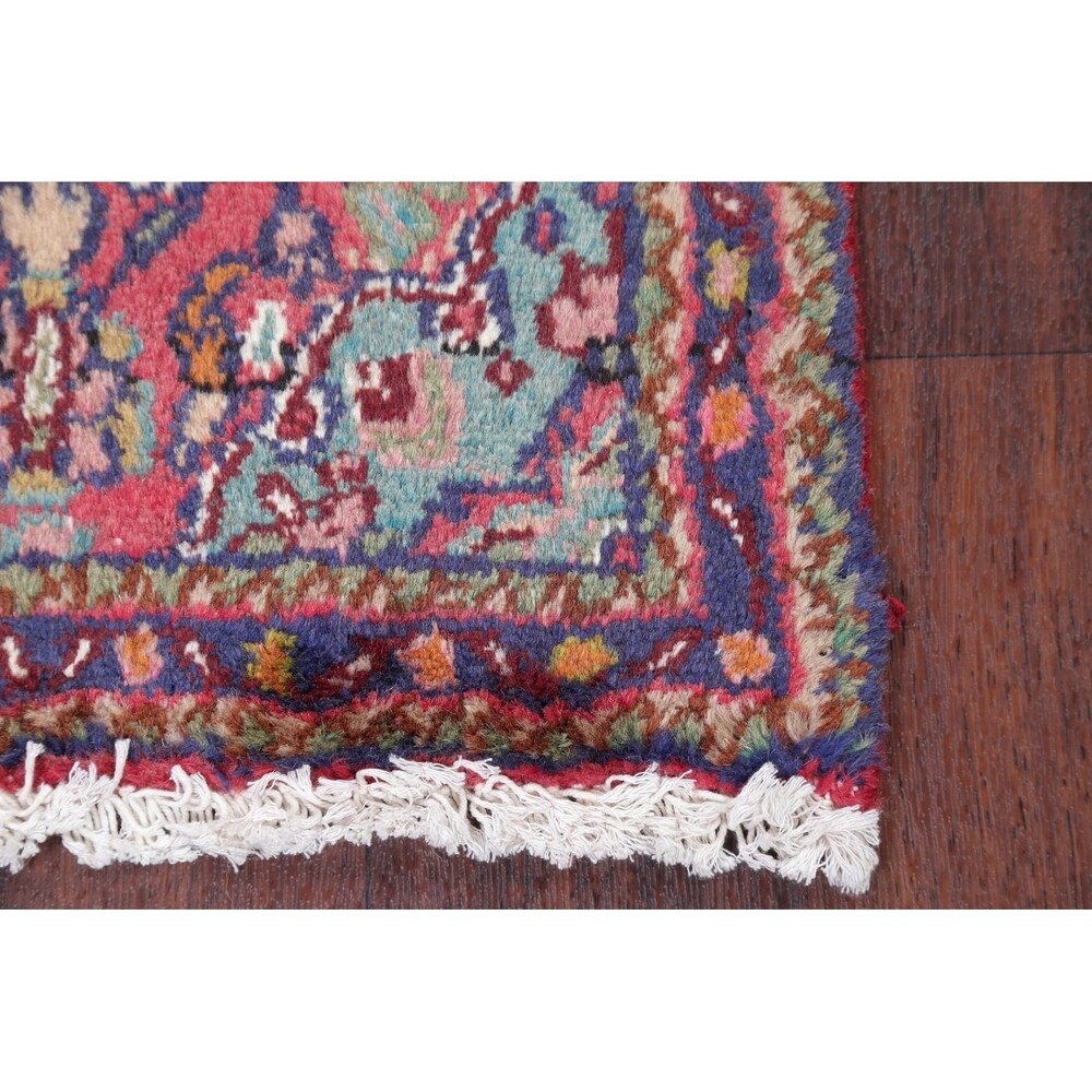 Hamedan Geometric Hand-Knotted Wool Persian Oriental Area Rug - 2'7" x 1'7"