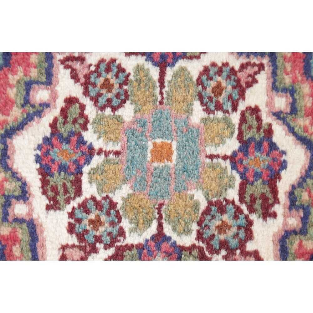 Hamedan Geometric Hand-Knotted Wool Persian Oriental Area Rug - 2'7" x 1'7"