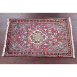 Hamedan Geometric Hand-Knotted Wool Persian Oriental Area Rug - 2'7" x 1'7"