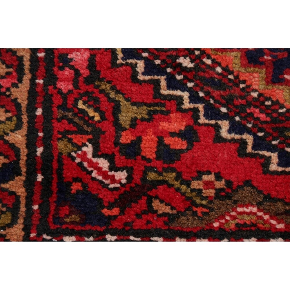 Hamedan Geometric Hand-Knotted Wool Persian Oriental Rug - 9'8" x 3'5" Runner