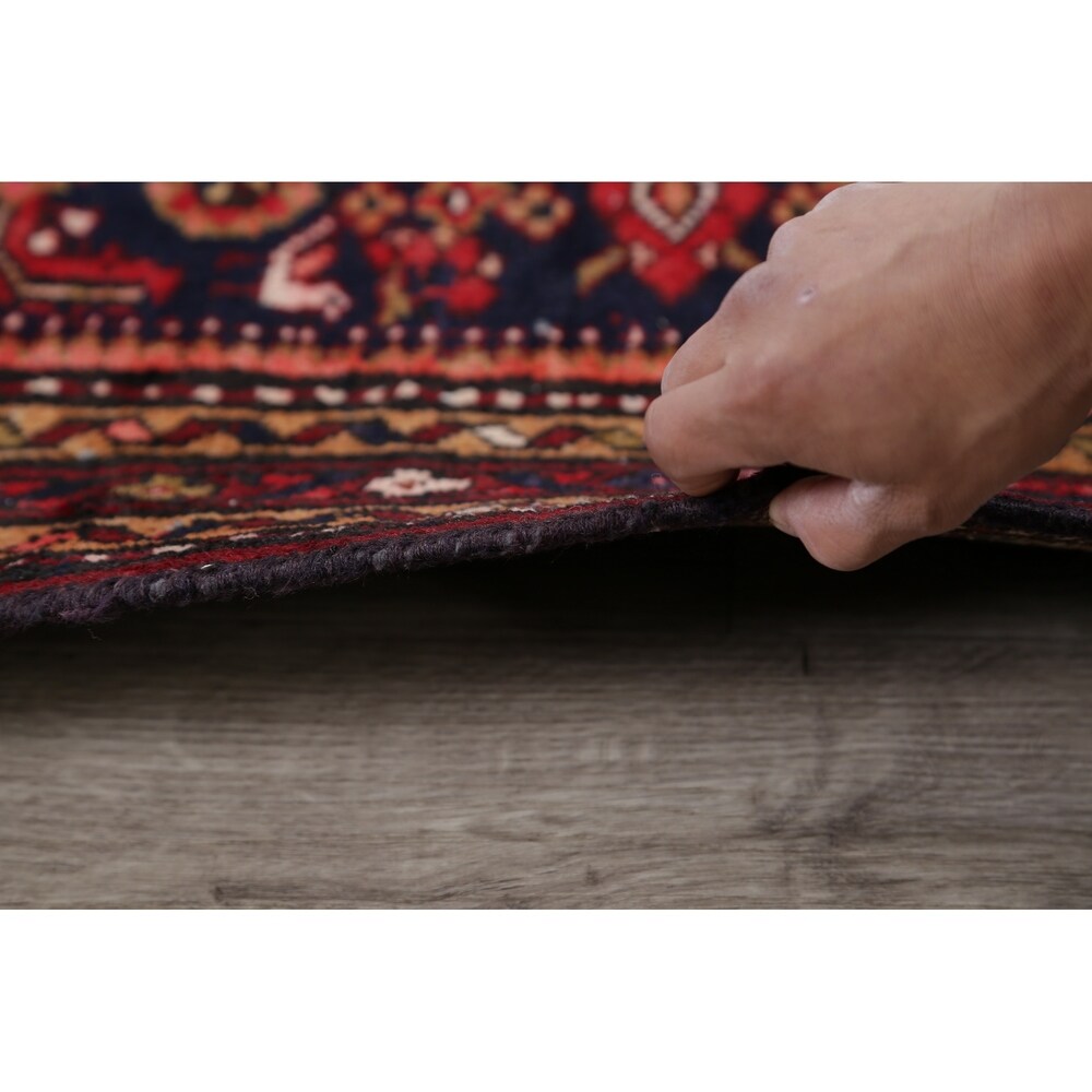 Hamedan Geometric Hand-Knotted Wool Persian Oriental Rug - 9'8" x 3'5" Runner