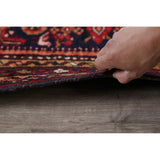 Hamedan Geometric Hand-Knotted Wool Persian Oriental Rug - 9'8" x 3'5" Runner