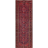 Hamedan Geometric Hand-Knotted Wool Persian Oriental Rug - 9'8" x 3'5" Runner
