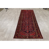 Hamedan Geometric Hand-Knotted Wool Persian Oriental Rug - 9'8" x 3'5" Runner