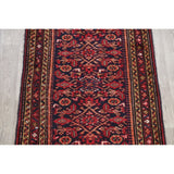 Hamedan Geometric Hand-Knotted Wool Persian Oriental Rug - 9'8" x 3'5" Runner