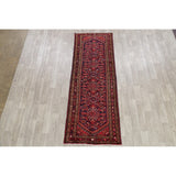 Hamedan Geometric Hand-Knotted Wool Persian Oriental Rug - 9'8" x 3'5" Runner