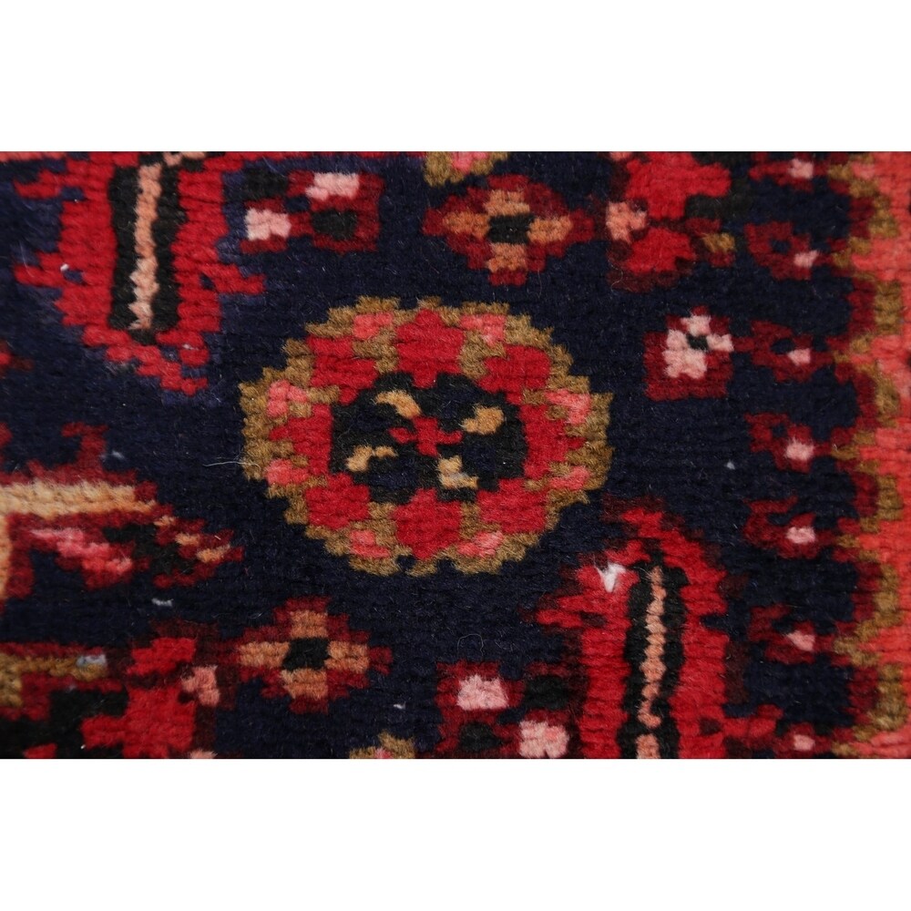 Hamedan Geometric Hand-Knotted Wool Persian Oriental Rug - 9'8" x 3'5" Runner