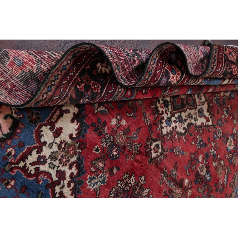 Hamedan Geometric Handmade Wool Persian Oriental Area Rug - 10'0" x 6'9"