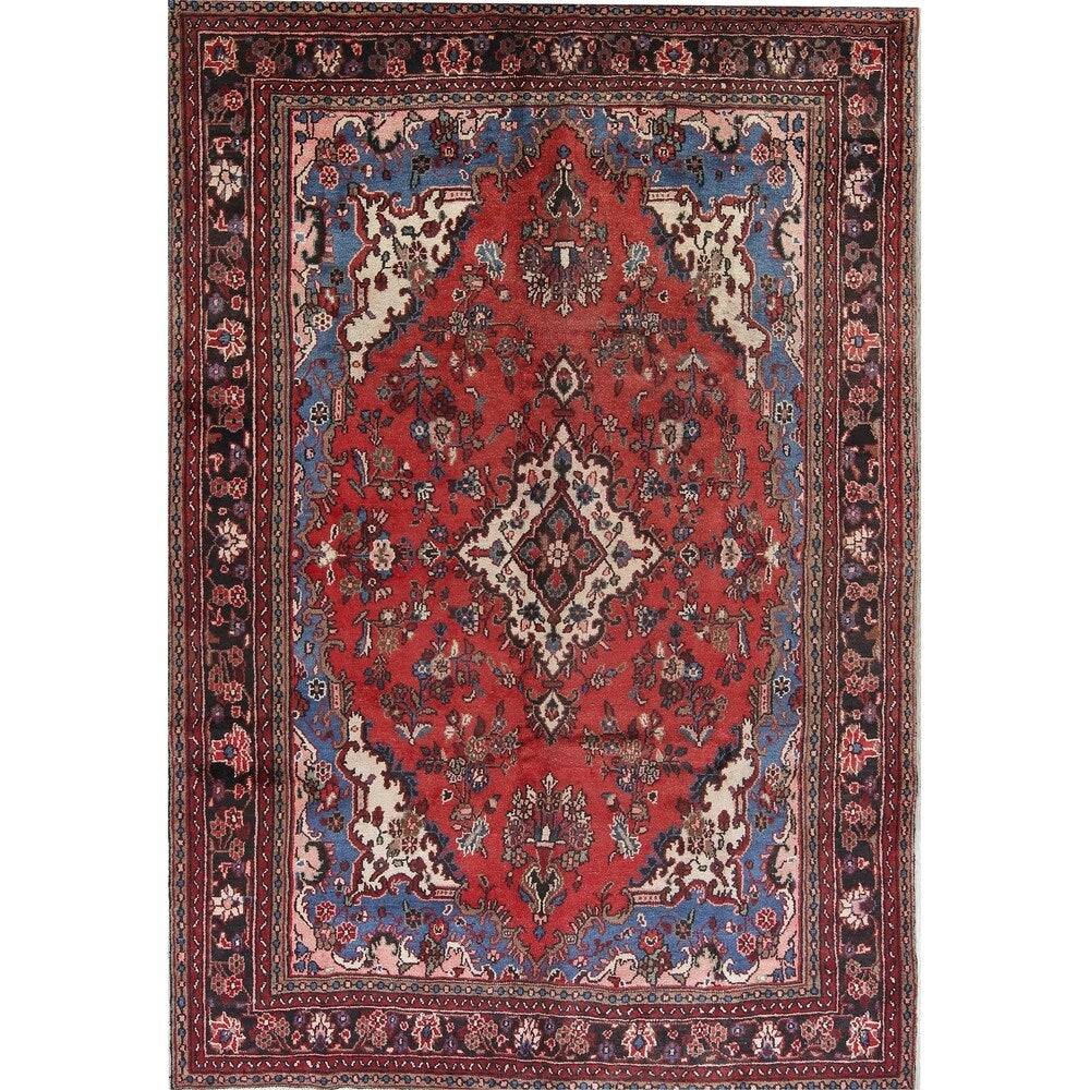 Hamedan Geometric Handmade Wool Persian Oriental Area Rug - 10'0" x 6'9"