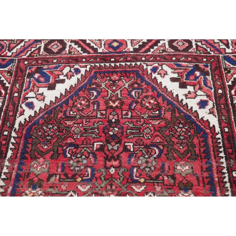 Hamedan Geometric Handmade Wool Persian Oriental Rug - 9'3" x 3'9" Runner