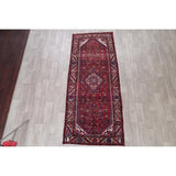 Hamedan Geometric Handmade Wool Persian Oriental Rug - 9'3" x 3'9" Runner