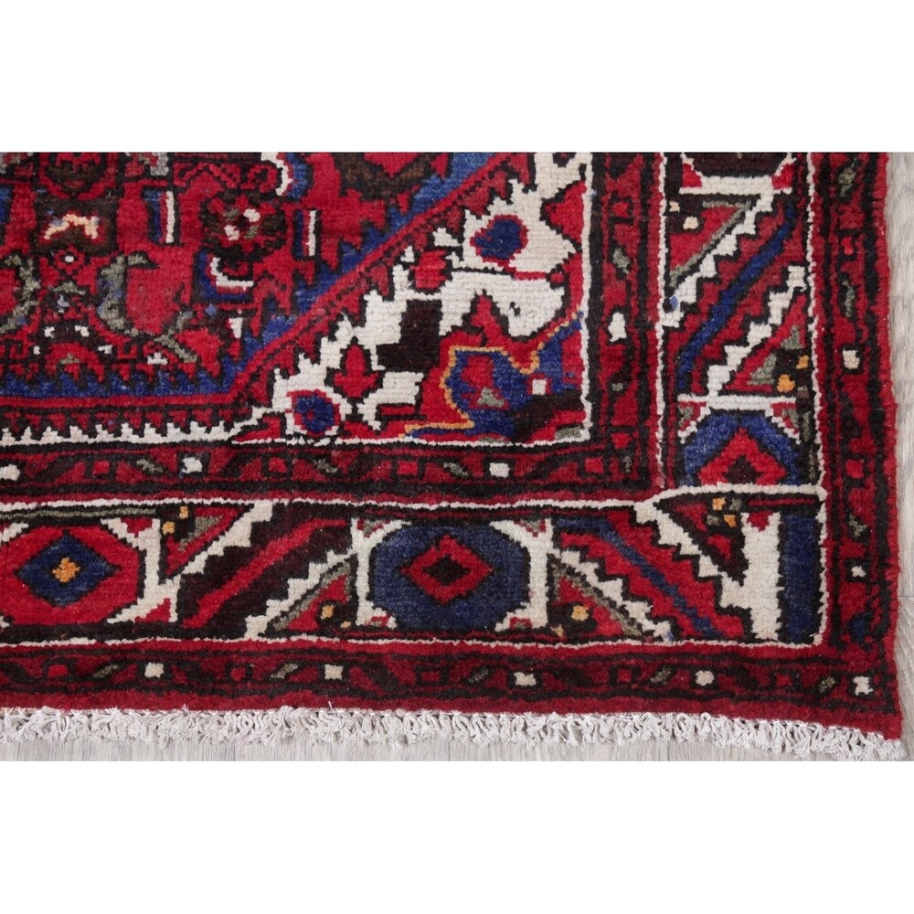 Hamedan Geometric Handmade Wool Persian Oriental Rug - 9'3" x 3'9" Runner