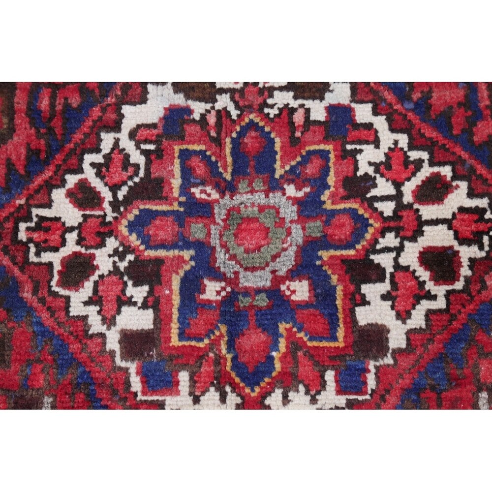 Hamedan Geometric Handmade Wool Persian Oriental Rug - 9'3" x 3'9" Runner
