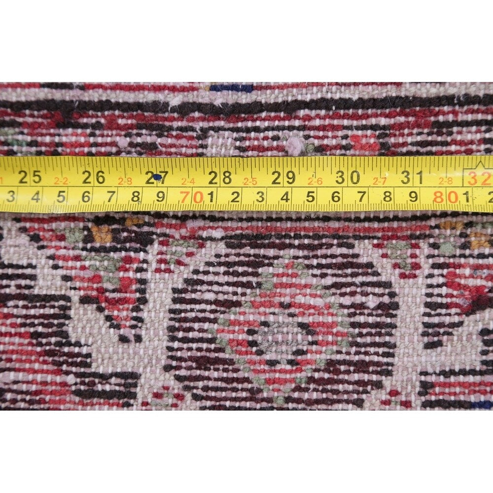 Hamedan Geometric Handmade Wool Persian Oriental Rug - 9'3" x 3'9" Runner