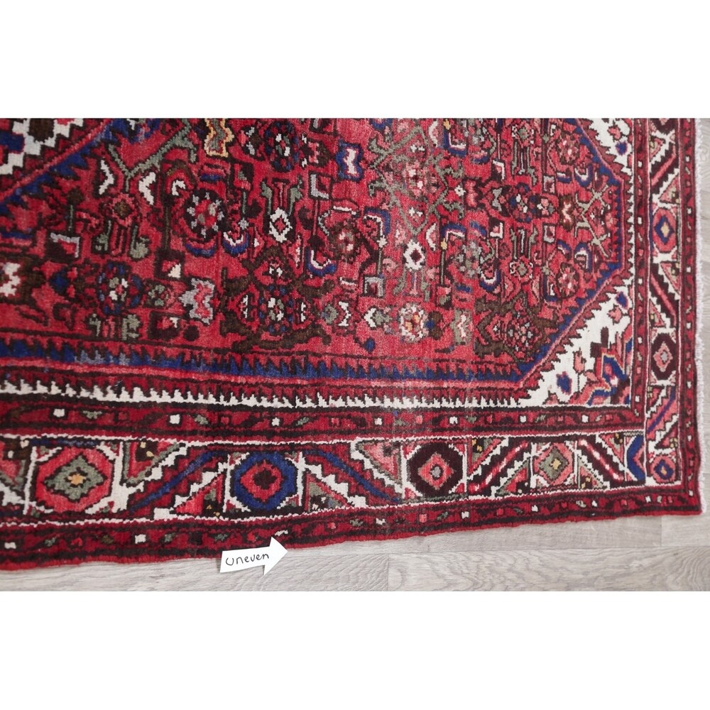 Hamedan Geometric Handmade Wool Persian Oriental Rug - 9'3" x 3'9" Runner