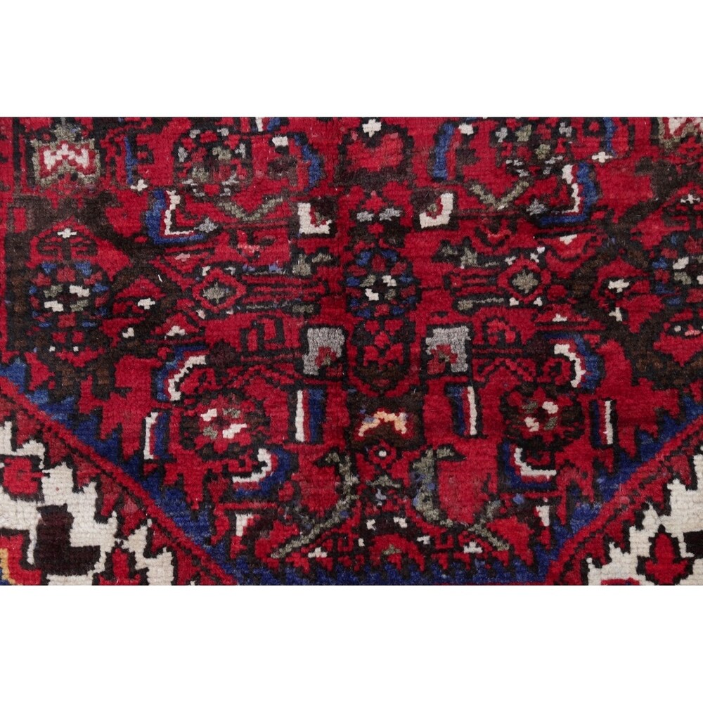 Hamedan Geometric Handmade Wool Persian Oriental Rug - 9'3" x 3'9" Runner