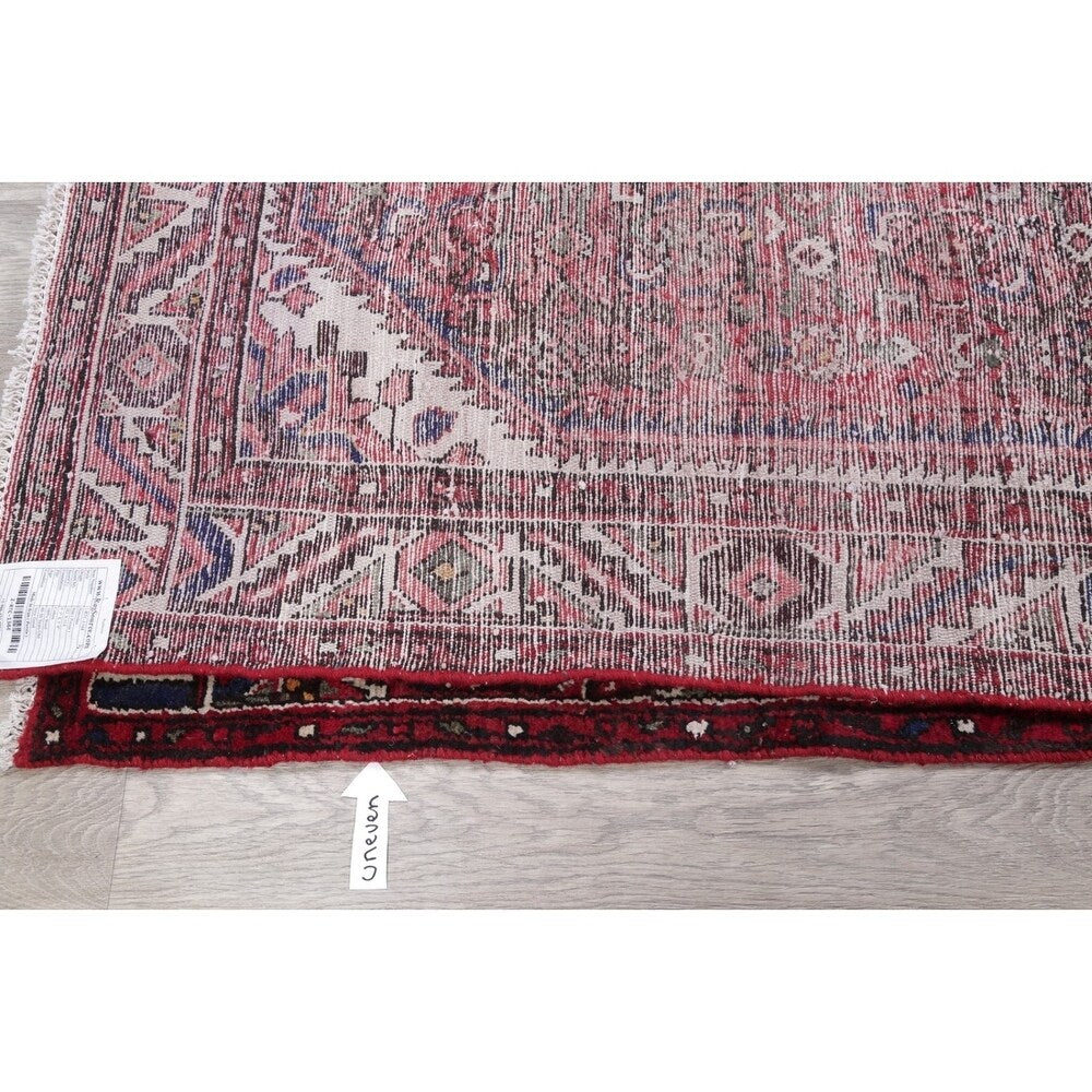 Hamedan Geometric Handmade Wool Persian Oriental Rug - 9'3" x 3'9" Runner
