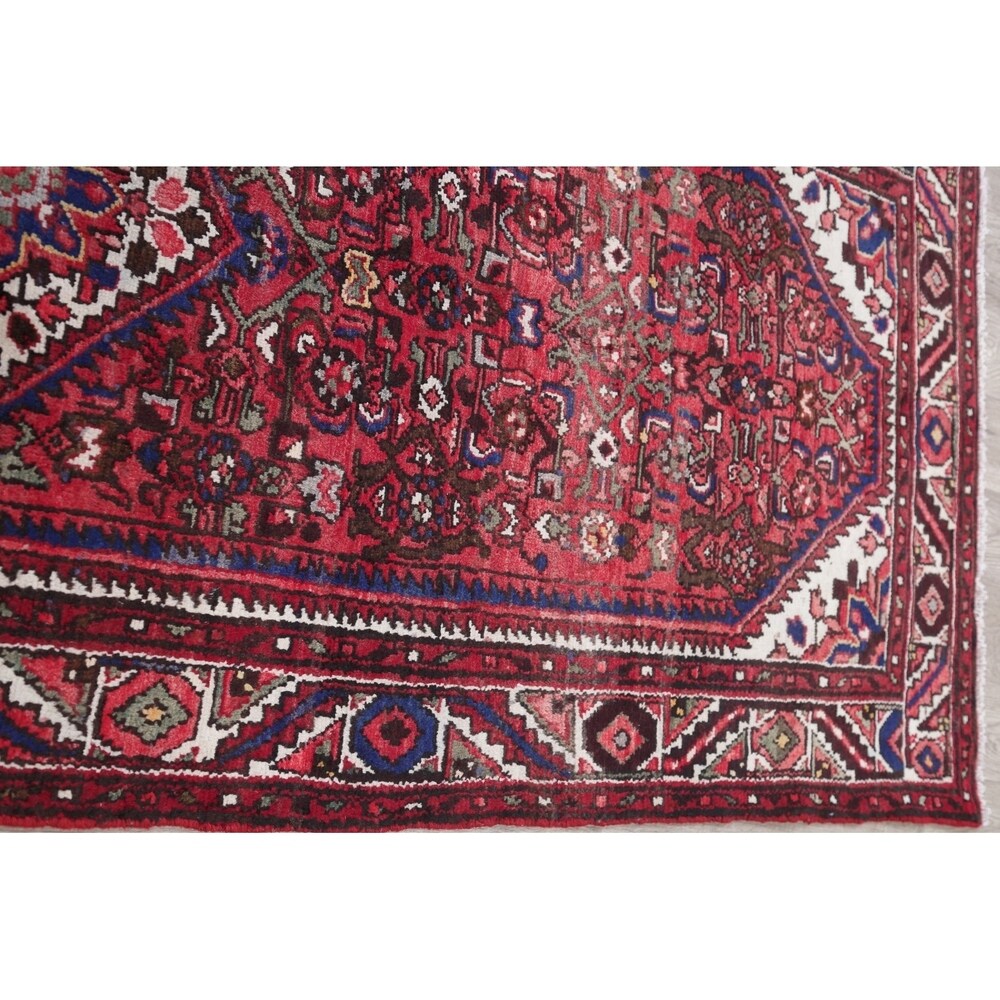 Hamedan Geometric Handmade Wool Persian Oriental Rug - 9'3" x 3'9" Runner