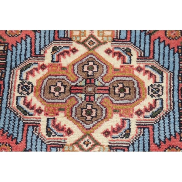 Hamedan Geometric Handmade Wool Persian Rug - 6'1" x 2'9" Runner