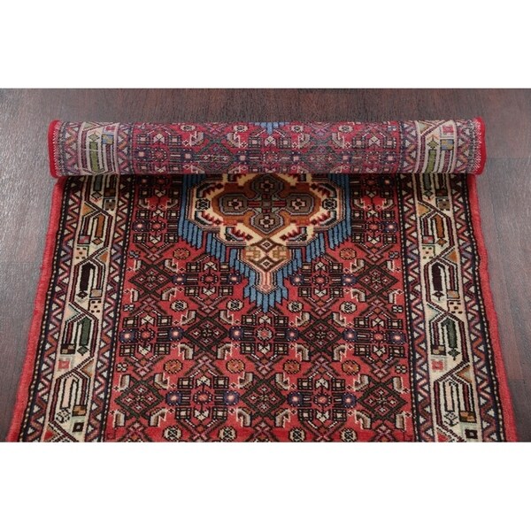 Hamedan Geometric Handmade Wool Persian Rug - 6'1" x 2'9" Runner