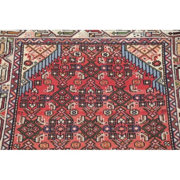 Hamedan Geometric Handmade Wool Persian Rug - 6'1" x 2'9" Runner