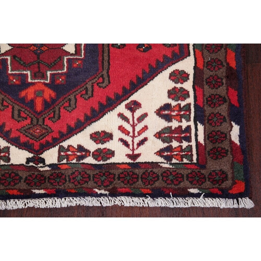 Hamedan Oriental Hand Knotted Persian Tribal Wool Area Rug - 4'9" x 3'3"