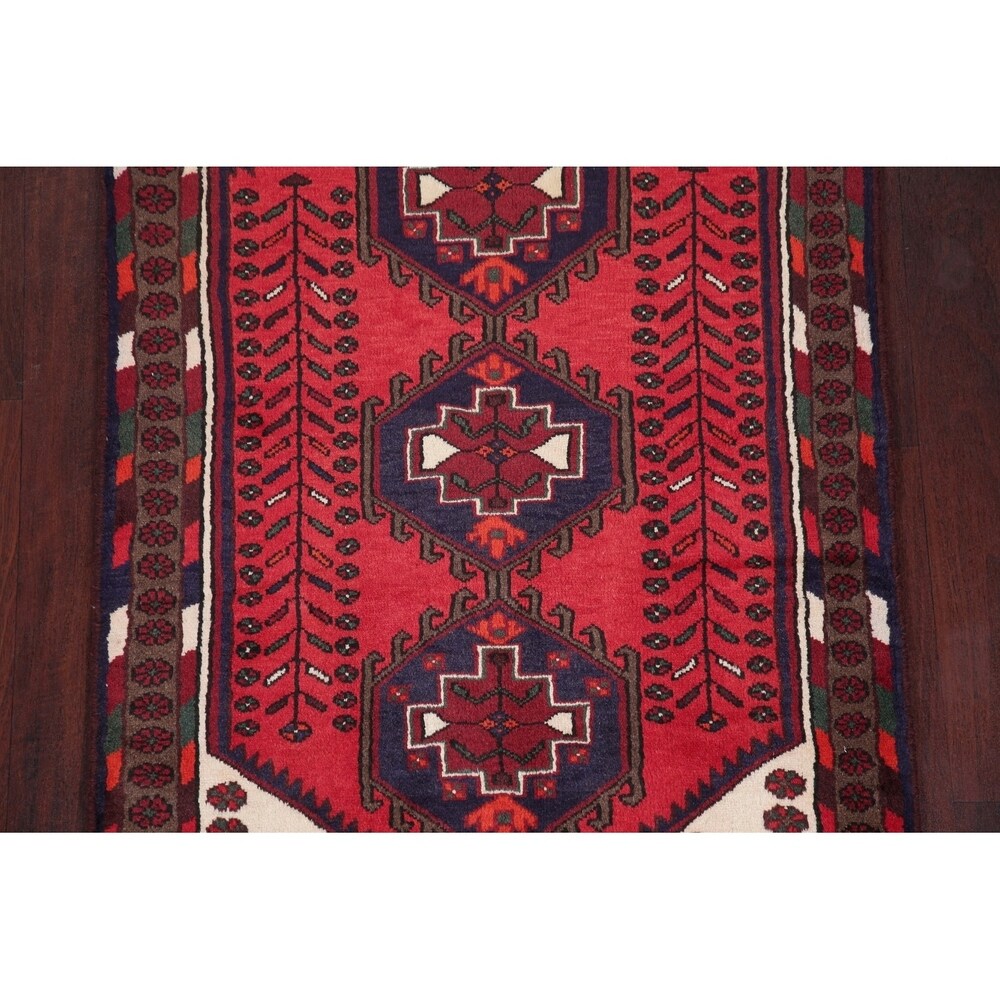 Hamedan Oriental Hand Knotted Persian Tribal Wool Area Rug - 4'9" x 3'3"
