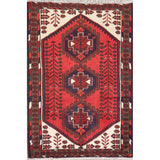 Hamedan Oriental Hand Knotted Persian Tribal Wool Area Rug - 4'9" x 3'3"