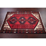 Hamedan Oriental Hand Knotted Persian Tribal Wool Area Rug - 4'9" x 3'3"