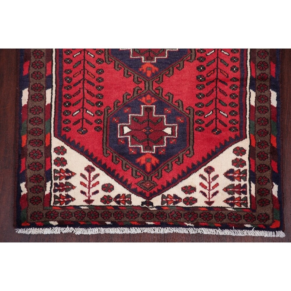 Hamedan Oriental Hand Knotted Persian Tribal Wool Area Rug - 4'9" x 3'3"
