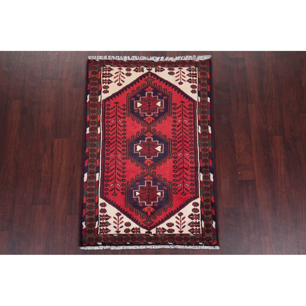 Hamedan Oriental Hand Knotted Persian Tribal Wool Area Rug - 4'9" x 3'3"