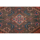 Hamedan Persian Vintage Runner Rug Handmade Geometric Wool Carpet - 3'3" x 9'9"