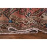 Hamedan Persian Vintage Runner Rug Handmade Geometric Wool Carpet - 3'3" x 9'9"