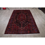 Hamedan Tribal Geometric Hand-Knotted Wool Persian Oriental Area Rug - 7'5" x 4'11"