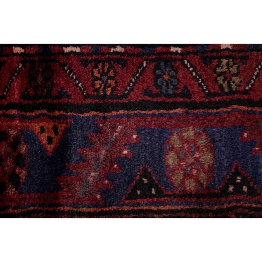 Hamedan Tribal Geometric Hand-Knotted Wool Persian Oriental Area Rug - 7'5" x 4'11"