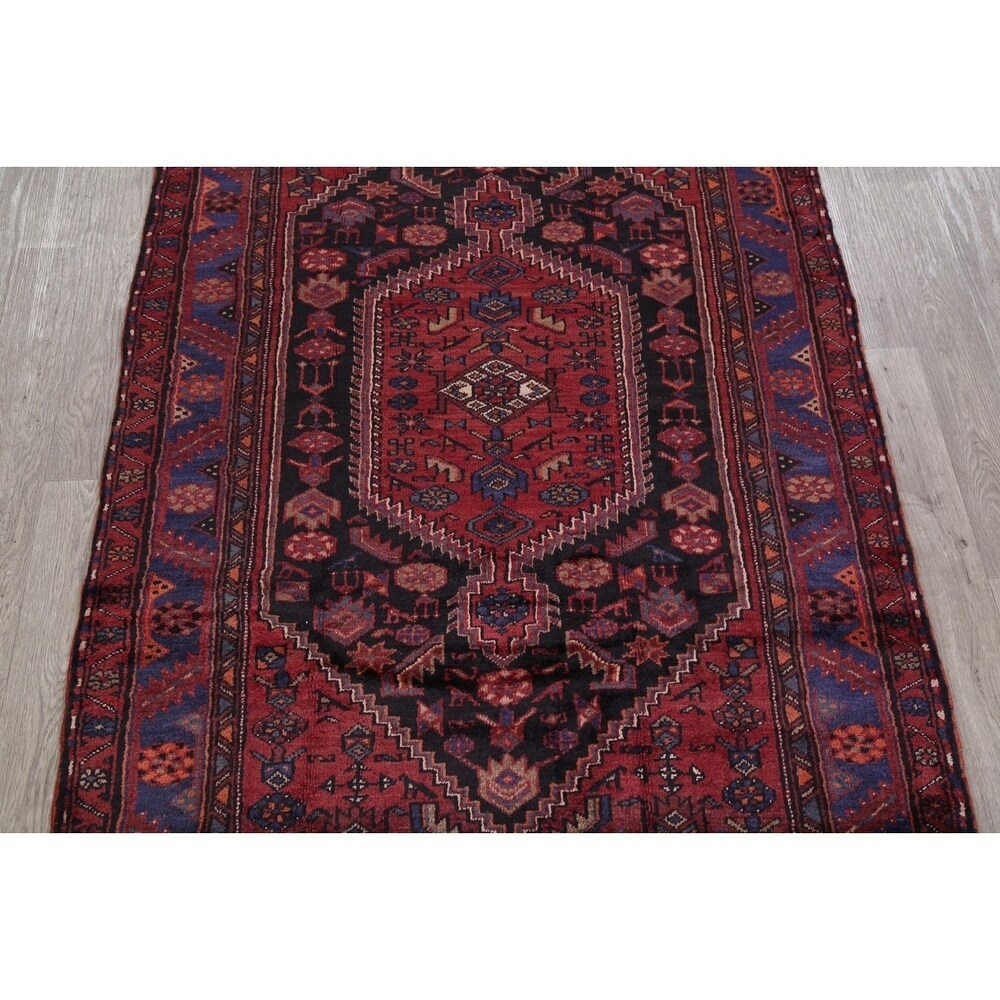 Hamedan Tribal Geometric Hand-Knotted Wool Persian Oriental Area Rug - 7'5" x 4'11"