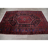 Hamedan Tribal Geometric Hand-Knotted Wool Persian Oriental Area Rug - 7'5" x 4'11"