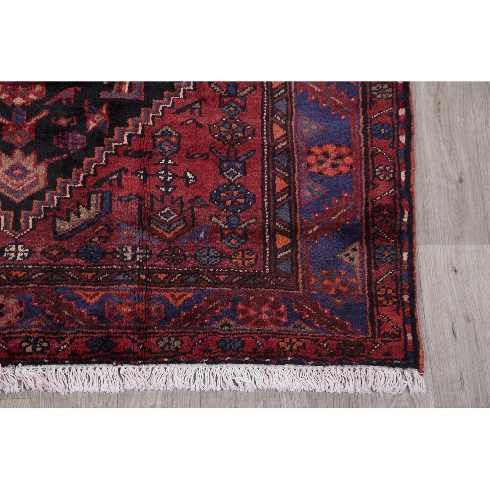 Hamedan Tribal Geometric Hand-Knotted Wool Persian Oriental Area Rug - 7'5" x 4'11"