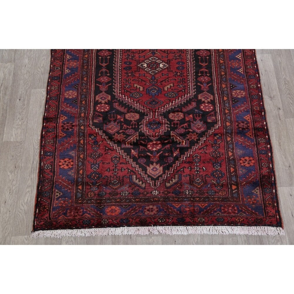 Hamedan Tribal Geometric Hand-Knotted Wool Persian Oriental Area Rug - 7'5" x 4'11"