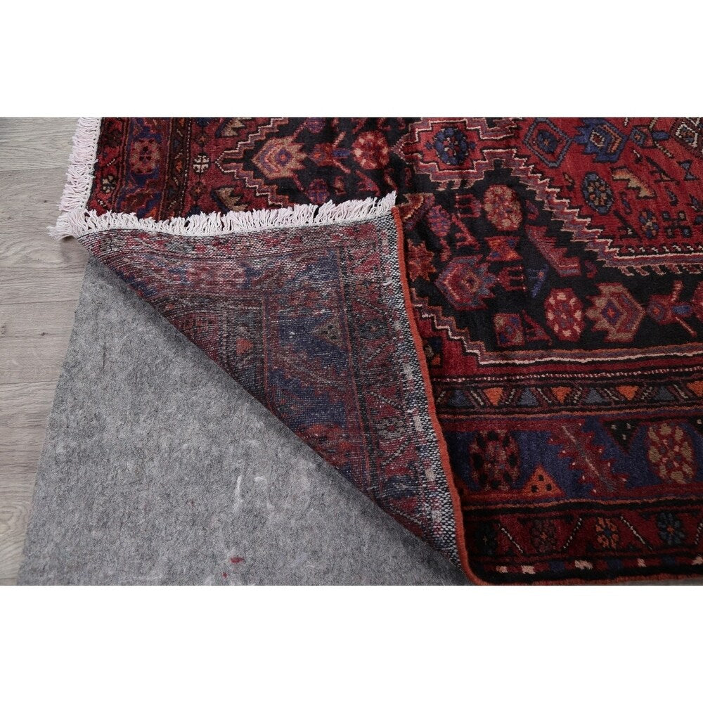 Hamedan Tribal Geometric Hand-Knotted Wool Persian Oriental Area Rug - 7'5" x 4'11"