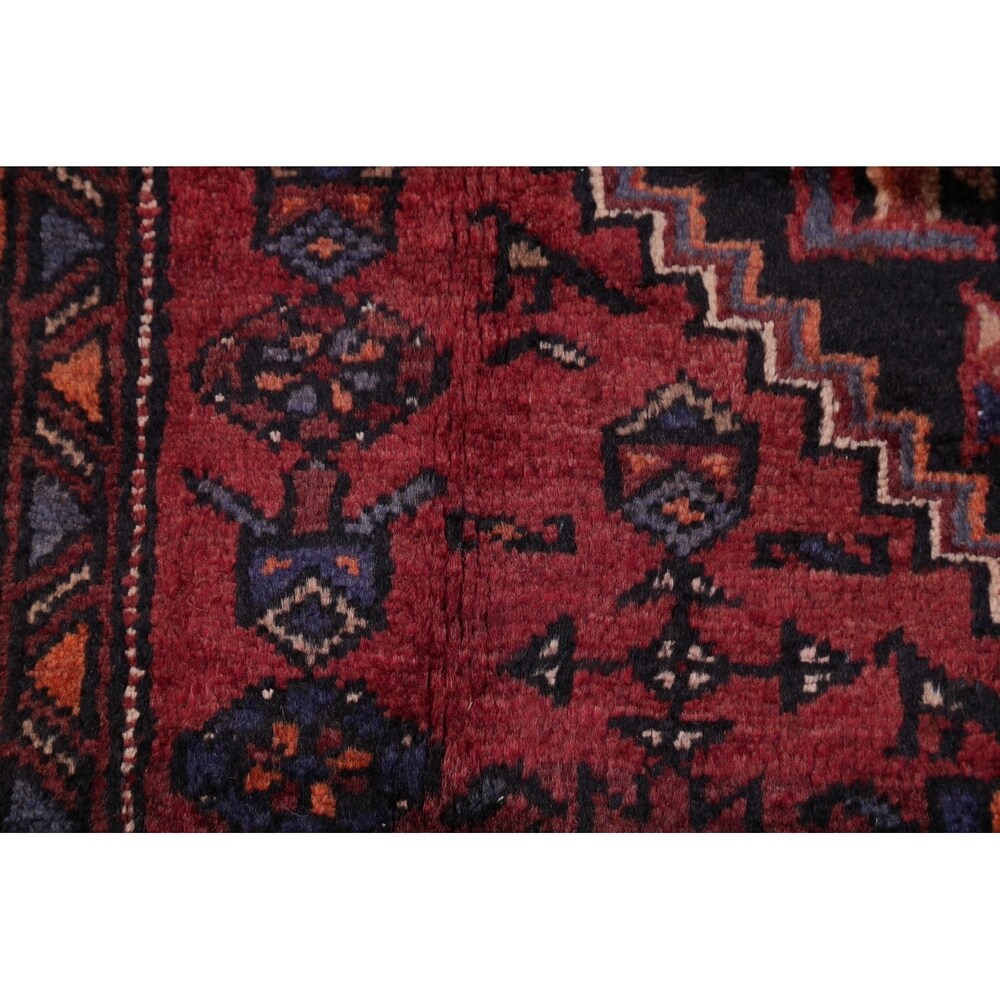 Hamedan Tribal Geometric Hand-Knotted Wool Persian Oriental Area Rug - 7'5" x 4'11"