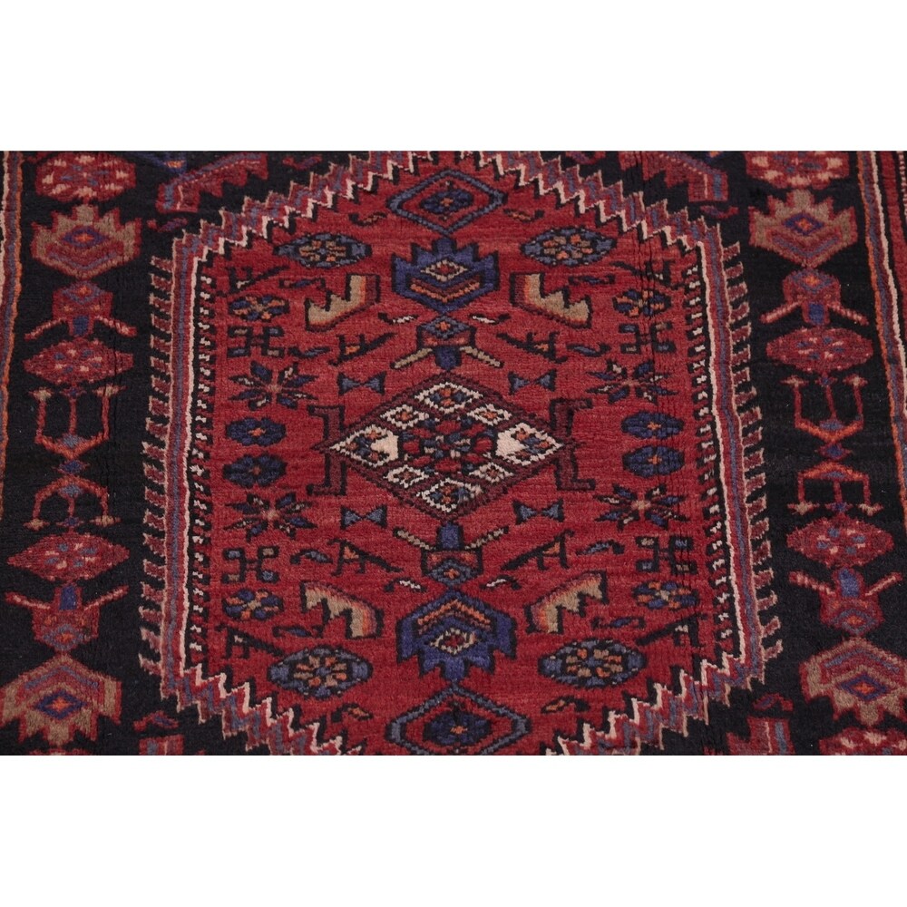 Hamedan Tribal Geometric Hand-Knotted Wool Persian Oriental Area Rug - 7'5" x 4'11"