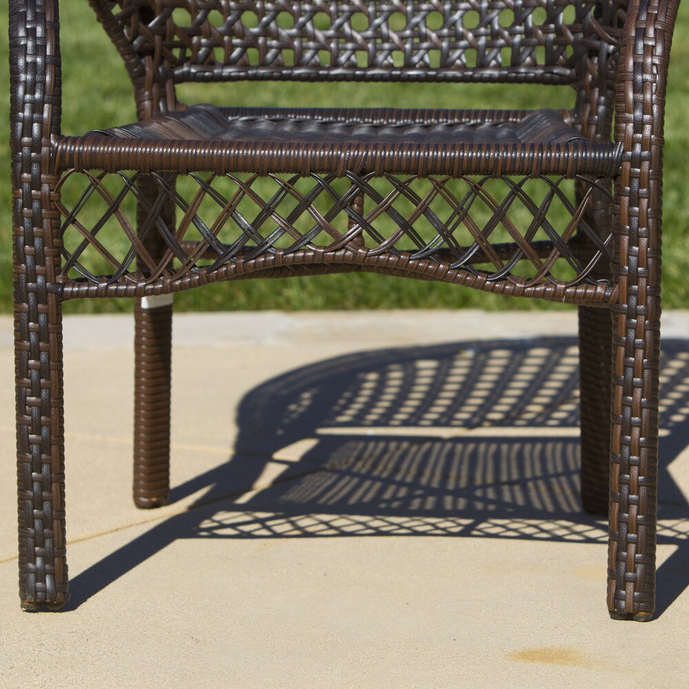 Hamilton Outdoor 3-Piece Wicker Stacking Chair Chat Set by Christopher Knight Home